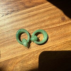 Chic Jade Green Hoop Earrings